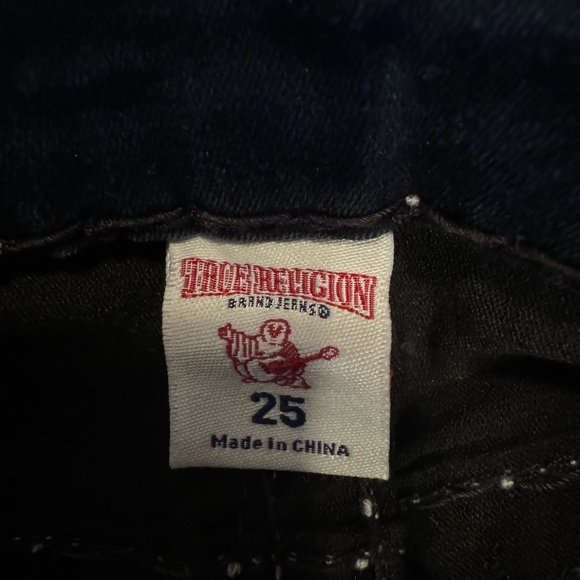 True Religion Women’s Dark Indigo Denim Skinny Flap Jeans Size 25 NWT - Picture 6 of 7